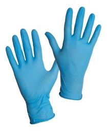 GUANTE NITRILO DESCARTABLE AZUL (x 100 u) (S)