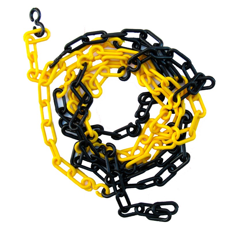 CADENA PLASTICA AMARILLA Y NEGRA MTS.